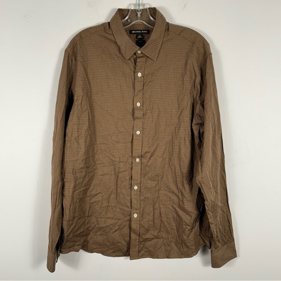 ❤️ Michael Kors Tan Casual Button Down Shirt XL - Picture 1 of 10